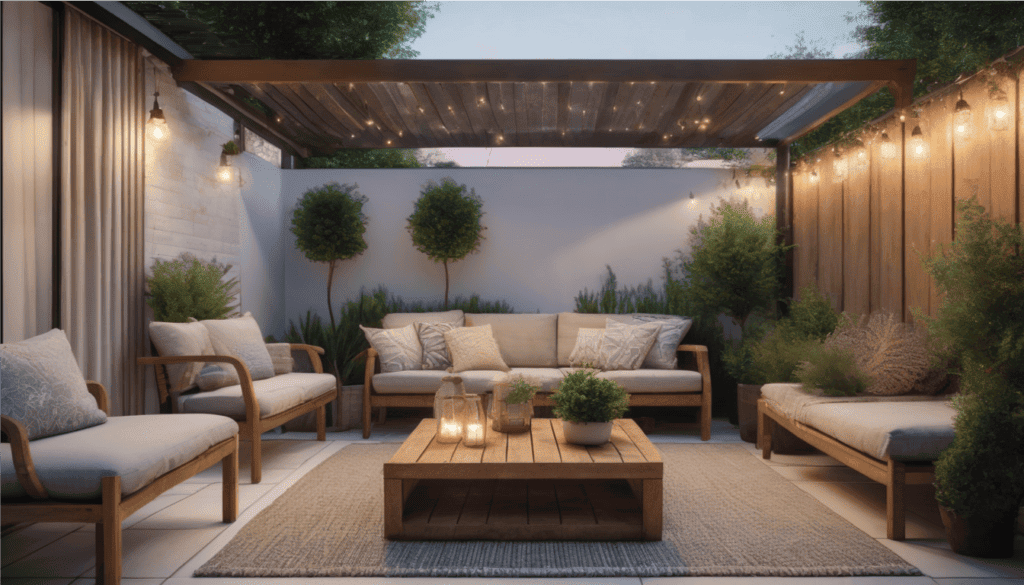 adornos cómo decorar un patio exterior con poco dinero