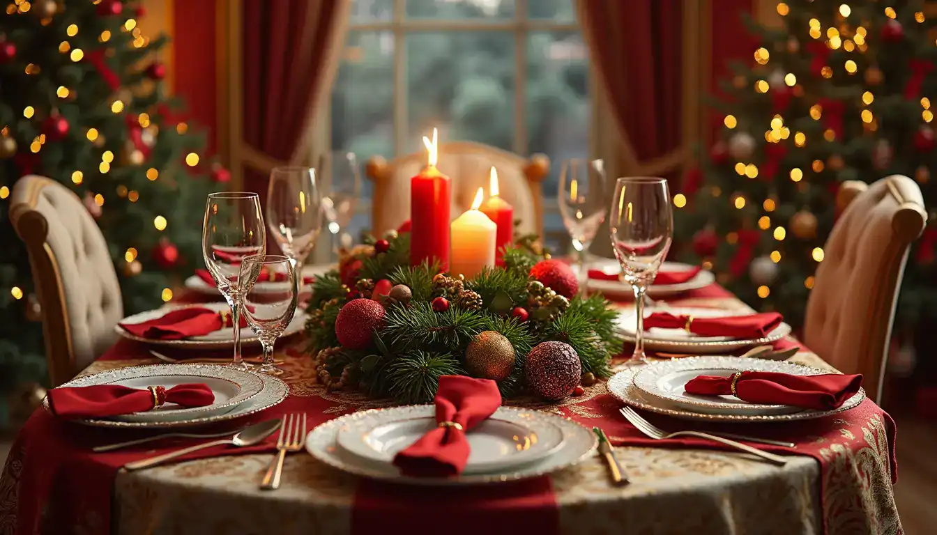 Decorar la mesa en navidad casera