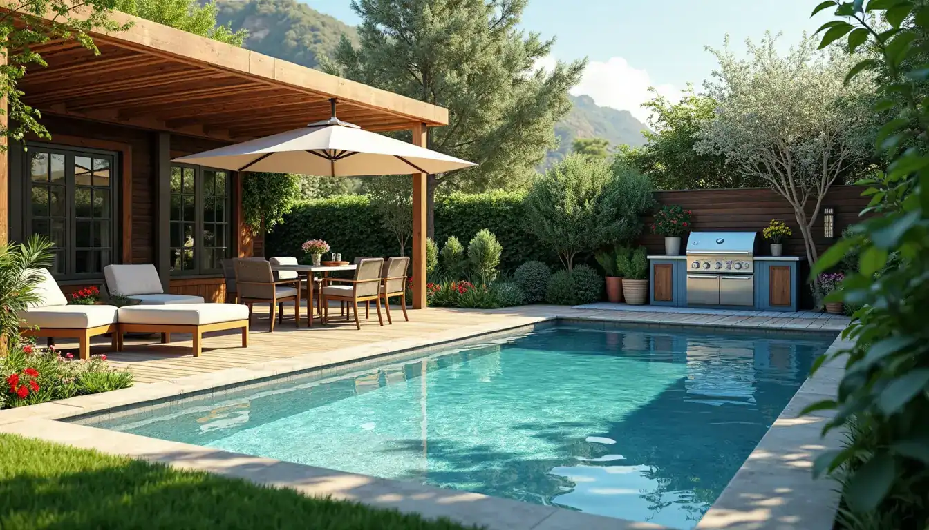 Diseño jardines con piscina y barbacoa: claves y ejemplos