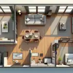 Sencillas planos de casas de una planta en 3D