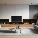 Salones modernos con chimenea y televisión: ideas y fotos