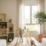 decoración de una sala pequeña con materiales reciclados